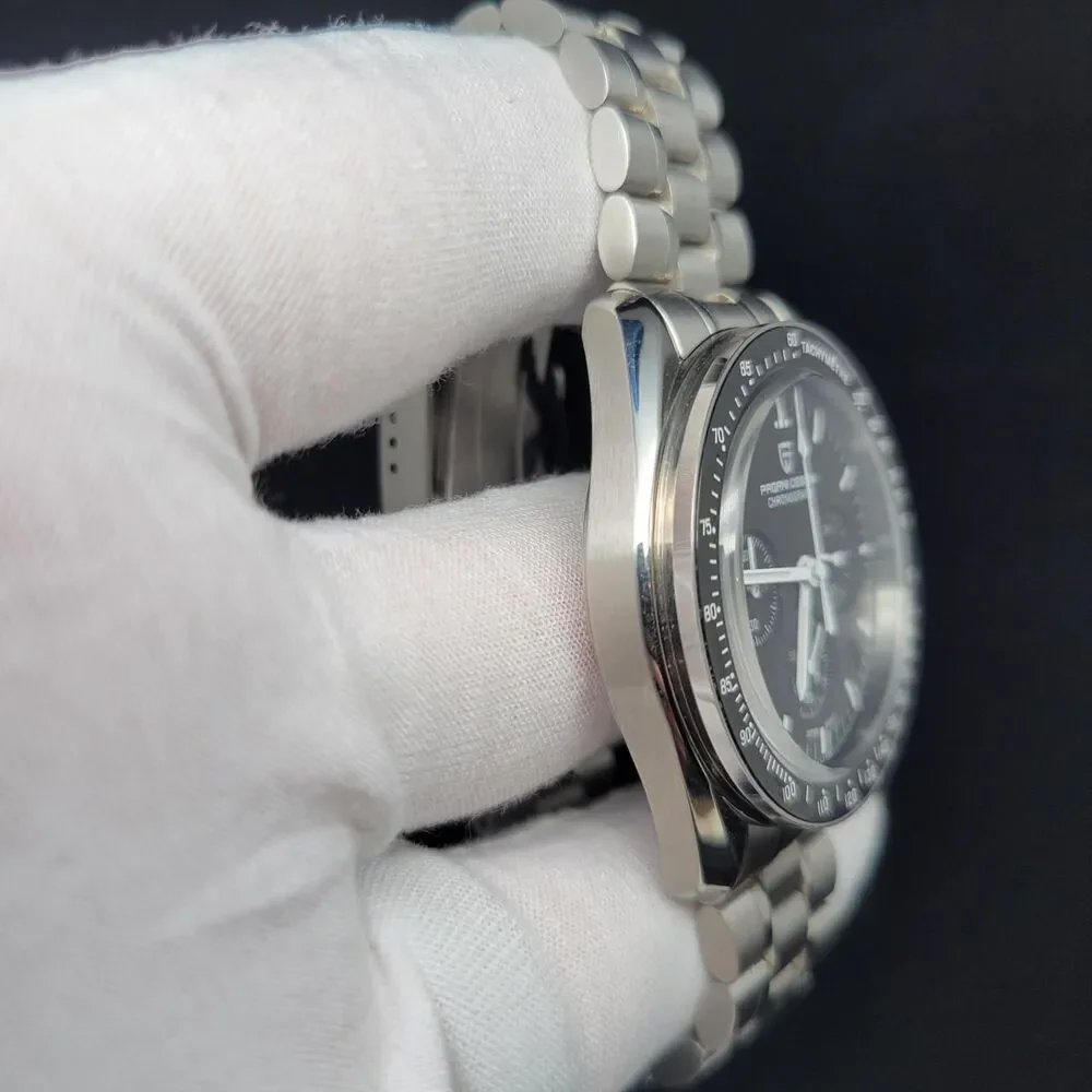 Pagani-design Men's Silver and Black Watch